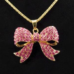 Betsey Johnson rhinestone bow pendant